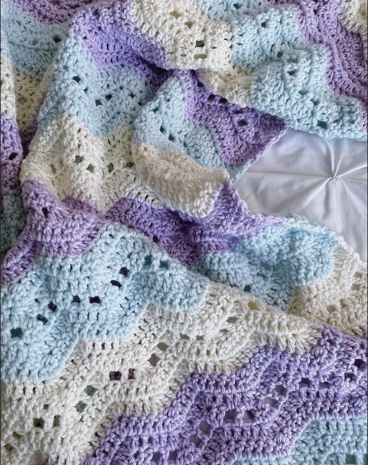 Pink and purple crochet blanket hotsell